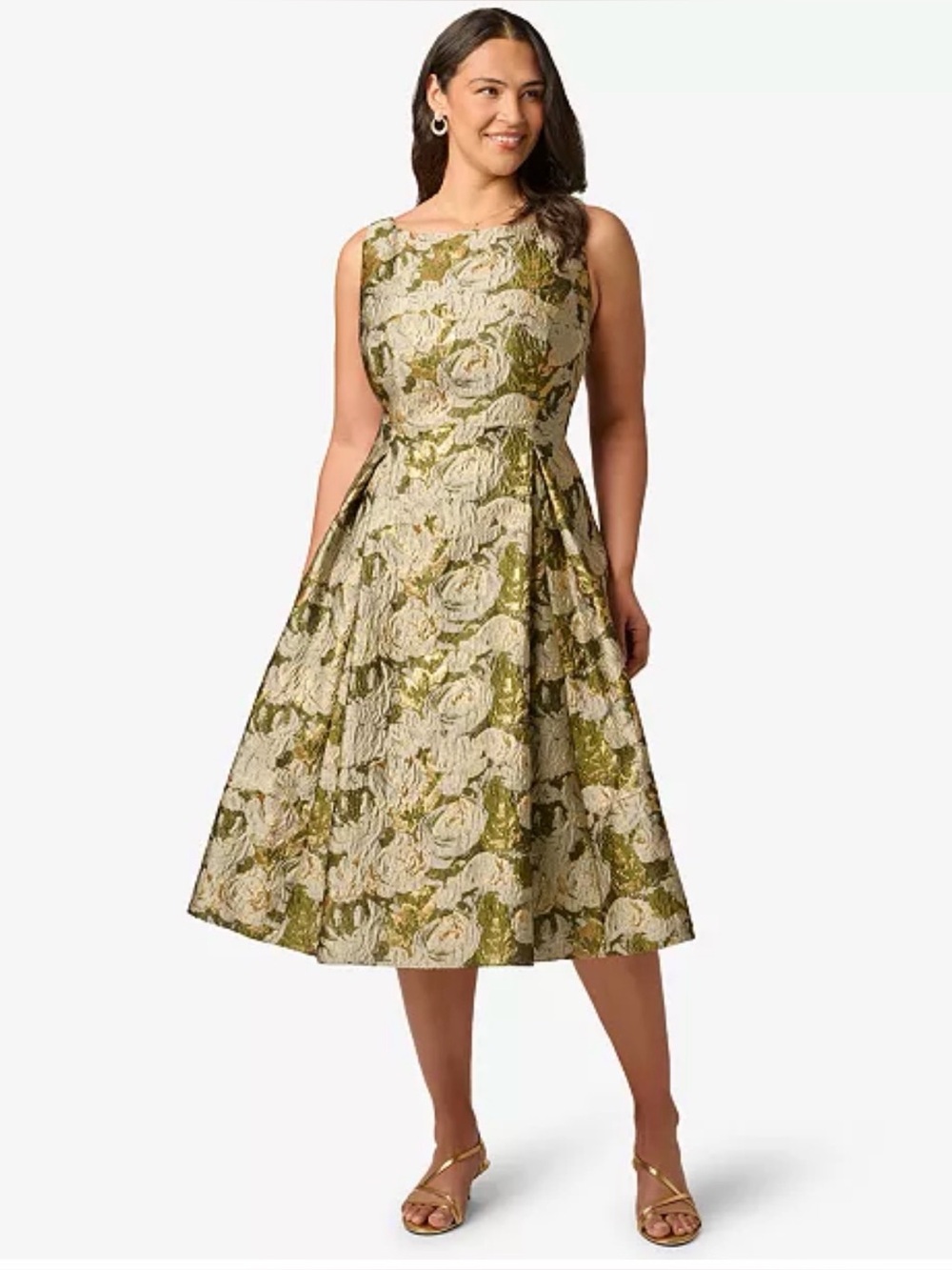 Adrianna Papell
Plus Size Floral Jacquard Boat Neck Midi Dress